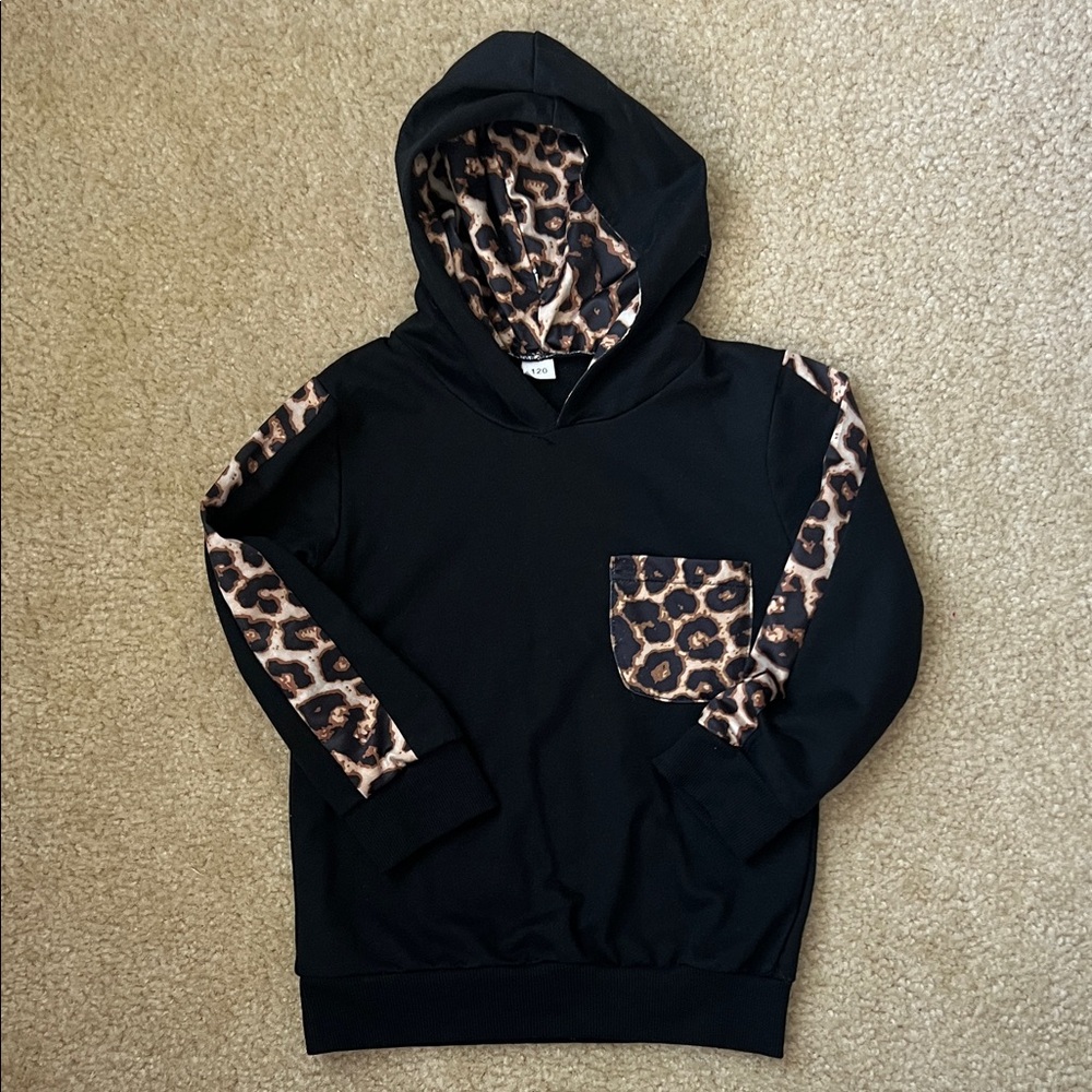 Amazon Black Joggers with Leopard Print Accents
